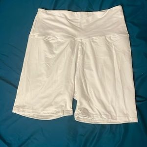 White Biker Shorts, bought off amazon, NEVER WORN, L/XL, very stretchy
